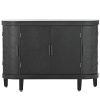 U-Style Storage Cabinet Sideboard Wooden Cabinet with Antique Pattern Doors for Hallway, Entryway, Living Room