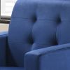 Hale 27.5" Blue Velvet Accent Armchair with Tufting