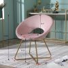 Slatina Green Silky Velvet Upholstered Accent Chair with Gold Tone Finished Base