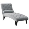 Grey Tufted Chaise