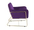 Keira 29.5" Purple Velvet Accent Chair with Metal Base