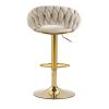 COOLMORE Swivel Bar Stools Set of 2 Adjustable Counter Height Chairs with Footrest for Kitchen, Dining Room 2PC/SET