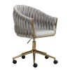 Modern home office leisure chair with adjustable velvet height and adjustable casters (GREY)