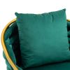Velvet Accent Chair Modern Upholstered Armchair Tufted Chair with Metal Frame, Single Leisure Chairs for Living Room Bedroom Office Balcony